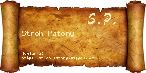 Stroh Patony névjegykártya